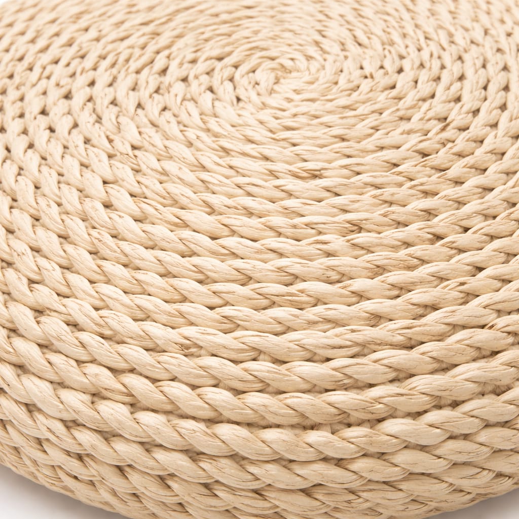 puf tejido de fibra natural decorativo estilo boho