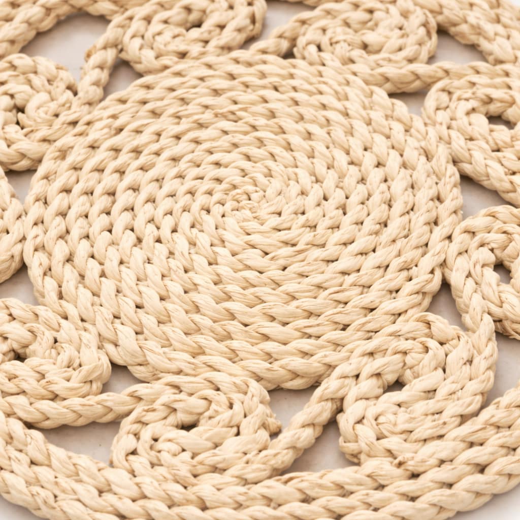 individual tejido de fibra natural decorativo redondo