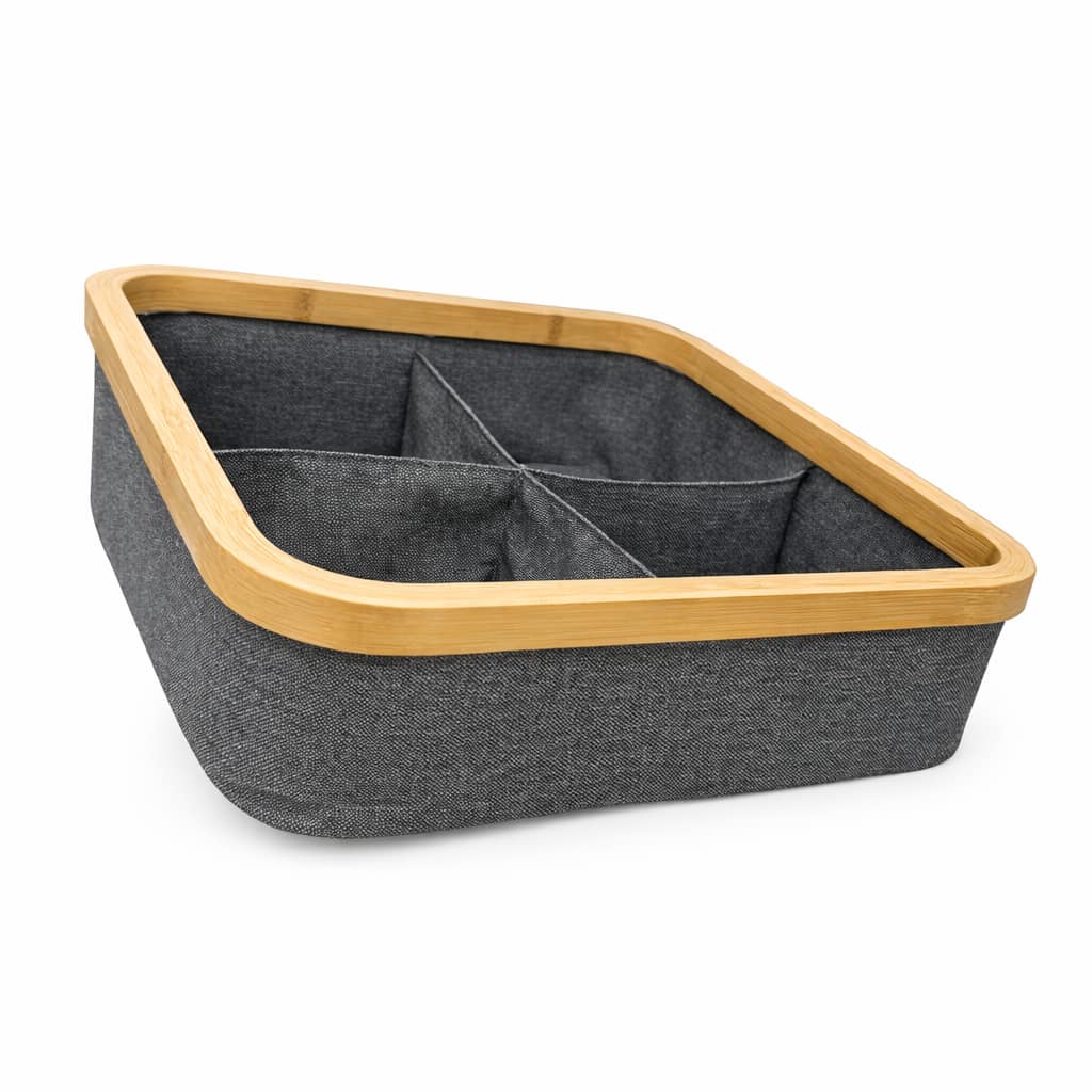 banco zapatero de bambú con cojín acolchado y organizador lateral