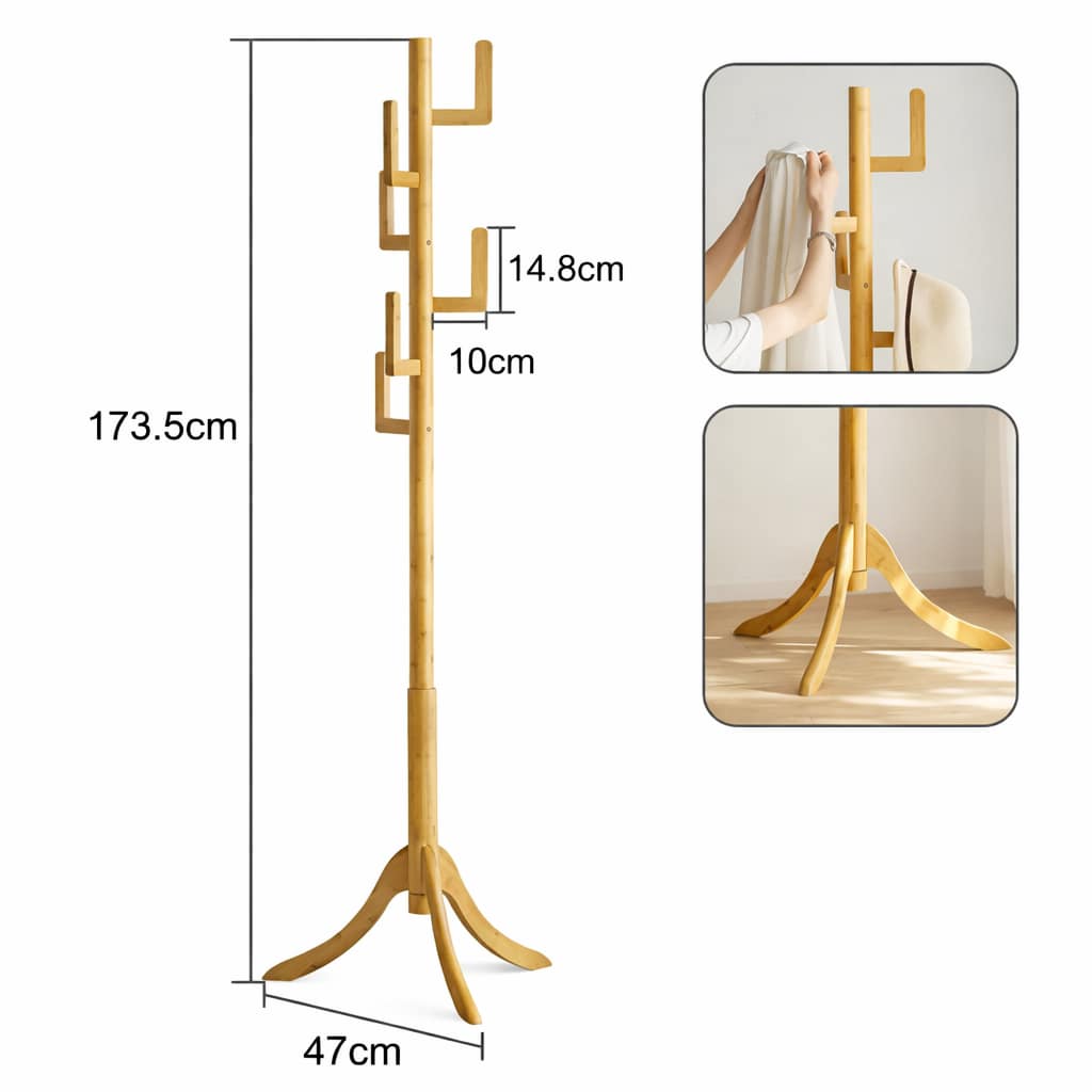 Perchero de bambú moderno para ropa y accesorios