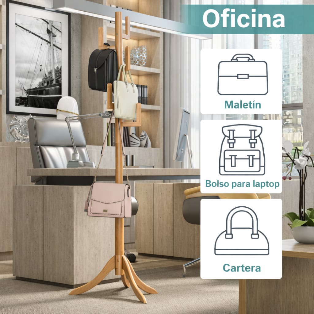 Perchero de bambú moderno para ropa y accesorios